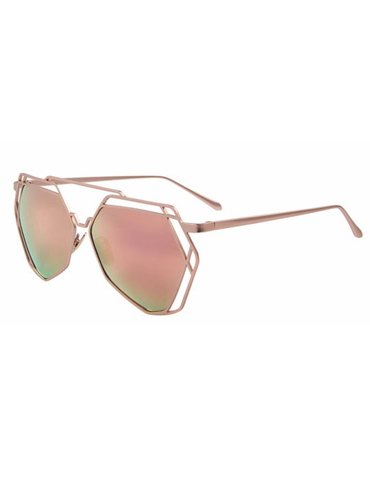 Geo Pink Mirror Sunglasses 2