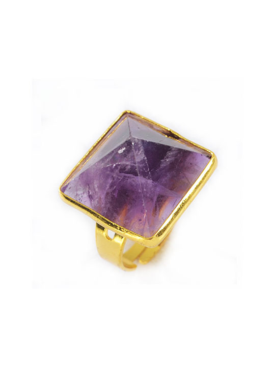faceted amethyst ring
