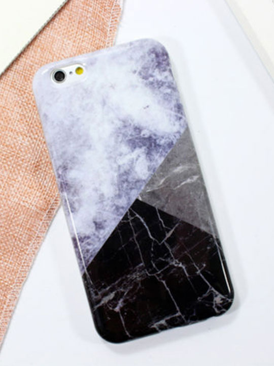 gray black white marble iphone case