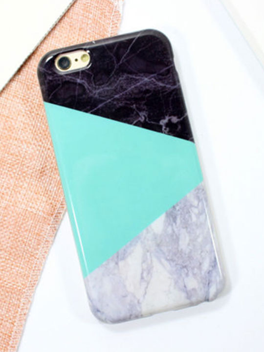mint green marble iphone case