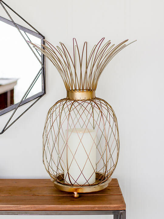 gold pineapple candle holder