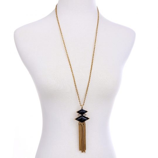 black-diamond-shape-stone-tassel-pendant-necklace-2