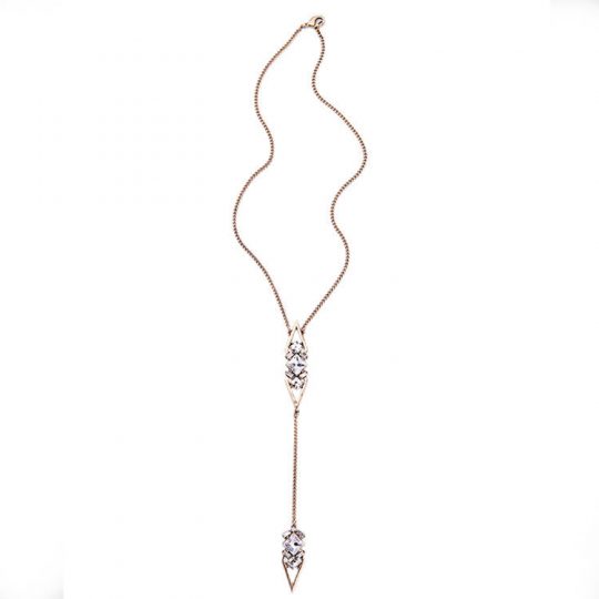 Crystal Stone Point Midi Y Pendant Necklace - Hello Supply Modern Jewelry