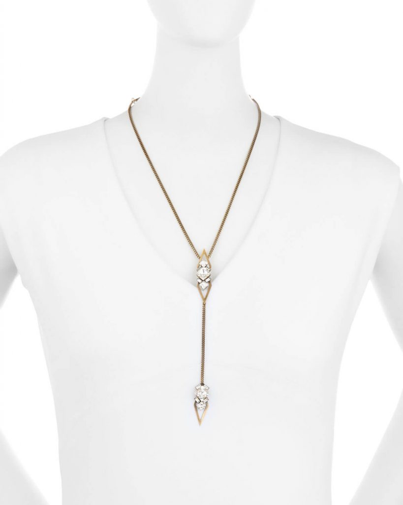 Crystal Stone Point Midi Y Pendant Necklace - Hello Supply Modern Jewelry