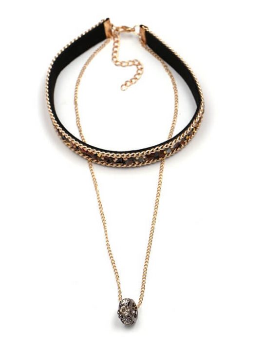 Crystal Ribbon Choker Necklace - Hello Supply Modern Jewelry