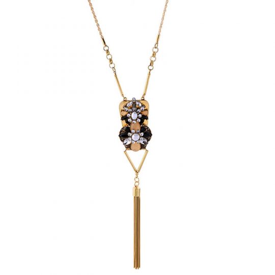 gold-multicolor-stone-tassel-necklace-2