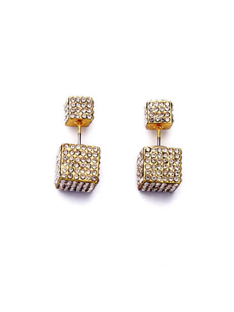 stone rivet stud fashion earrings