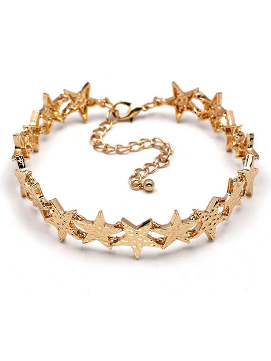 gold star choker necklace