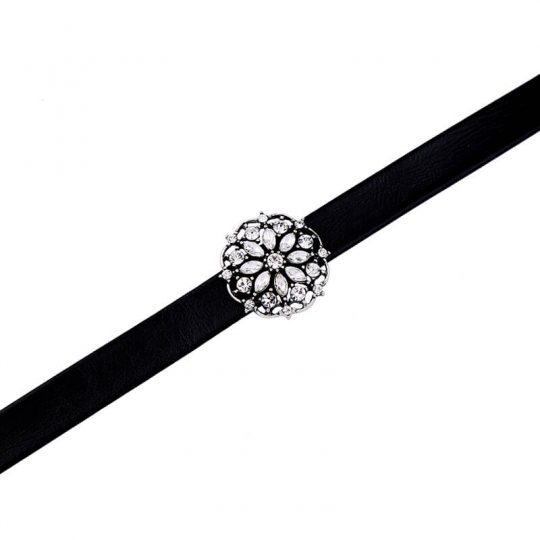 Floral Crystal Choker Necklace 2