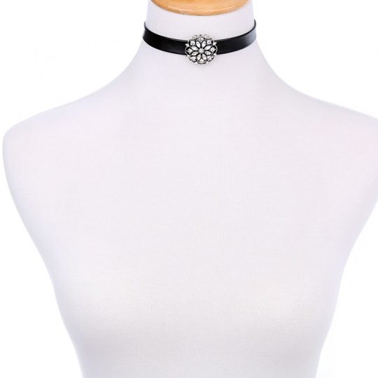Floral Crystal Choker Necklace 4