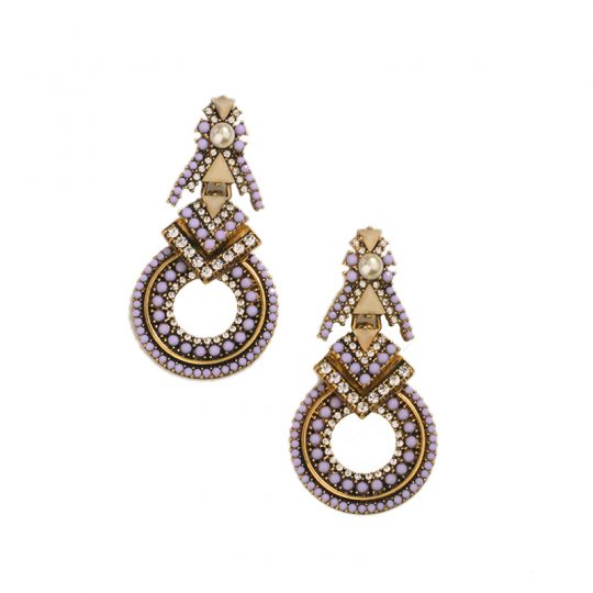 Lavandar stone statement earrings 3