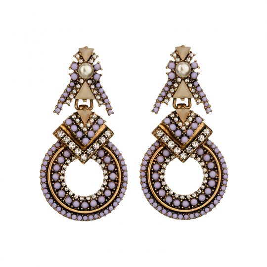 Lavandar stone statement earrings 4
