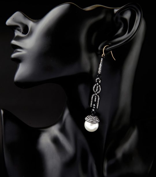 pearl crystal statement earrings 2