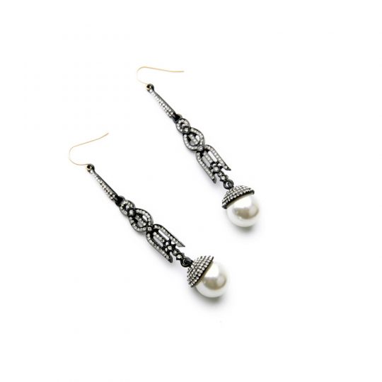 pearl crystal statement earrings 5