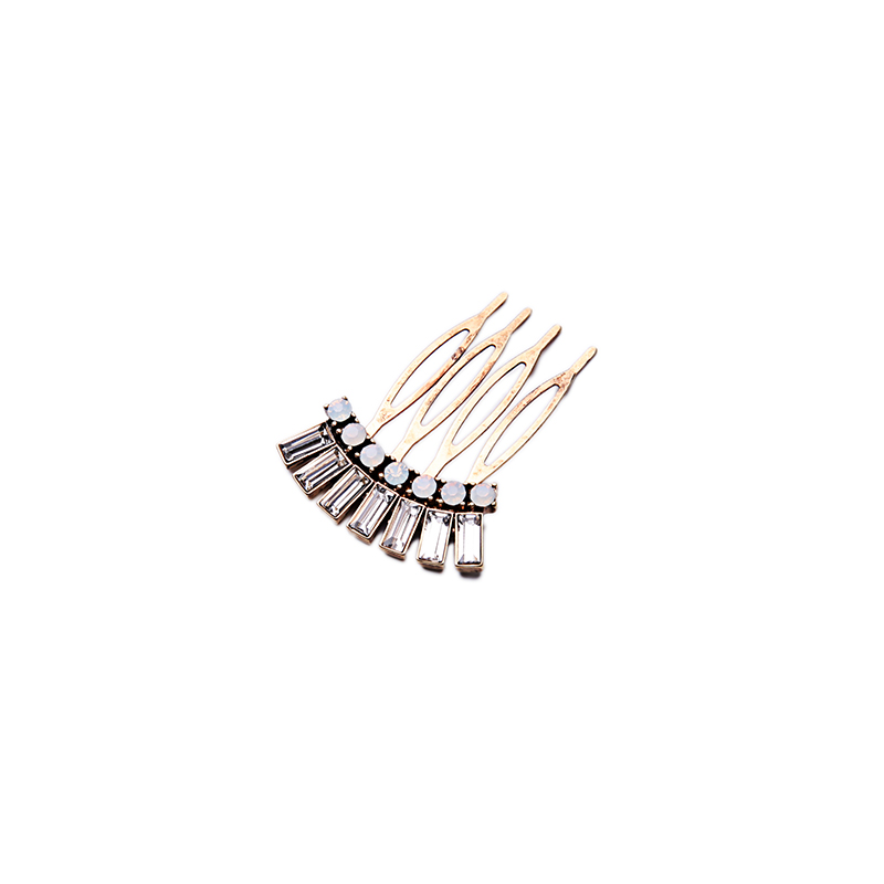 Iridescent White Stone Hair Comb Clip - Hello Supply Modern Jewelry