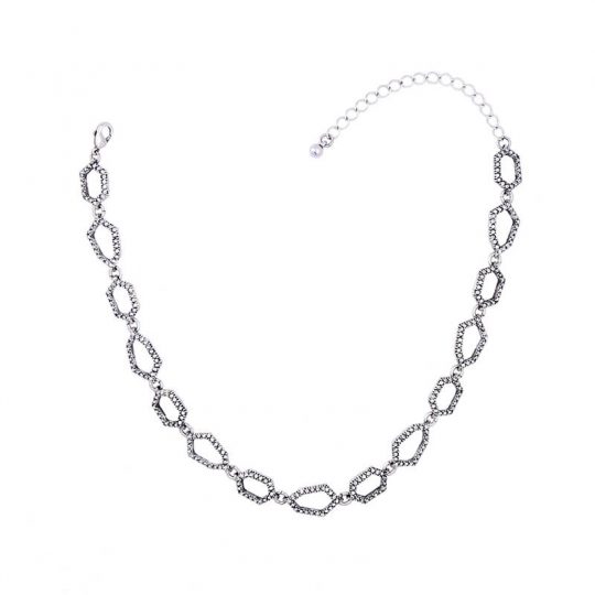 Aspect Stone Silver Collar Statement Necklace 3