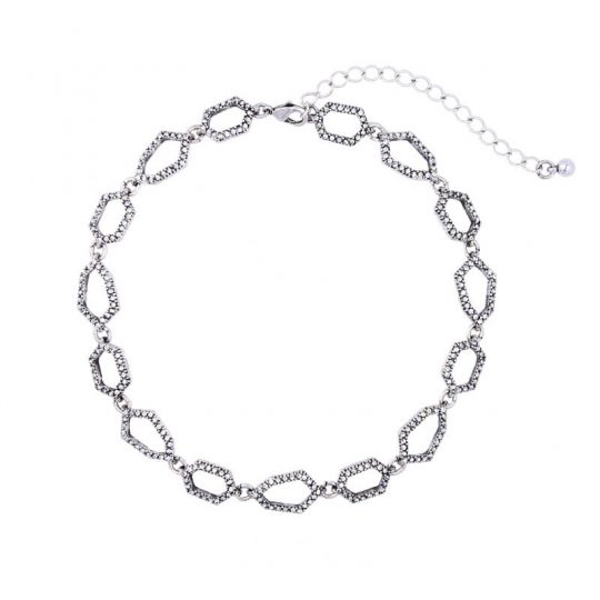 Aspect Stone Silver Collar Statement Necklace 4