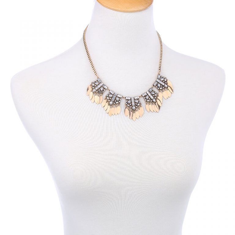 petal crystal statement necklace