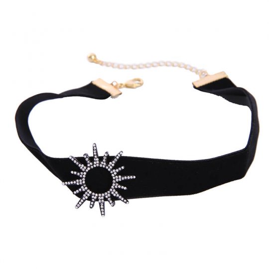 sun black crystal choker necklace 6