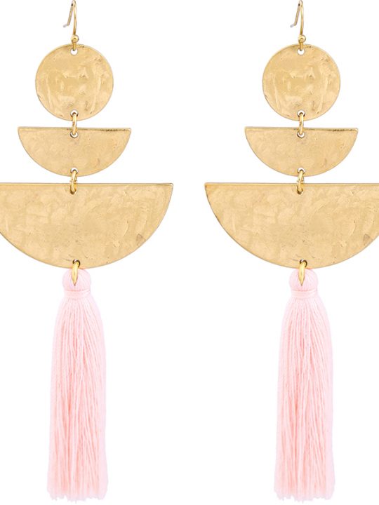 Hammered Gold Tassel Earrings