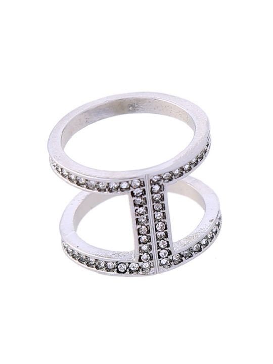 Silver Pave Open Ring