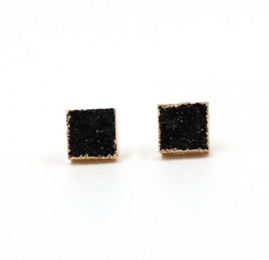 Square-Druzy-Stone-Stud-Earrings-Black
