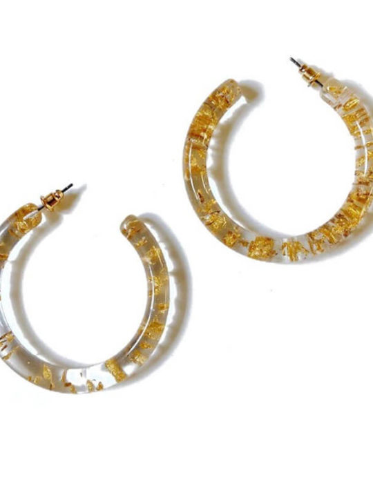 gold glitter hoop earrings